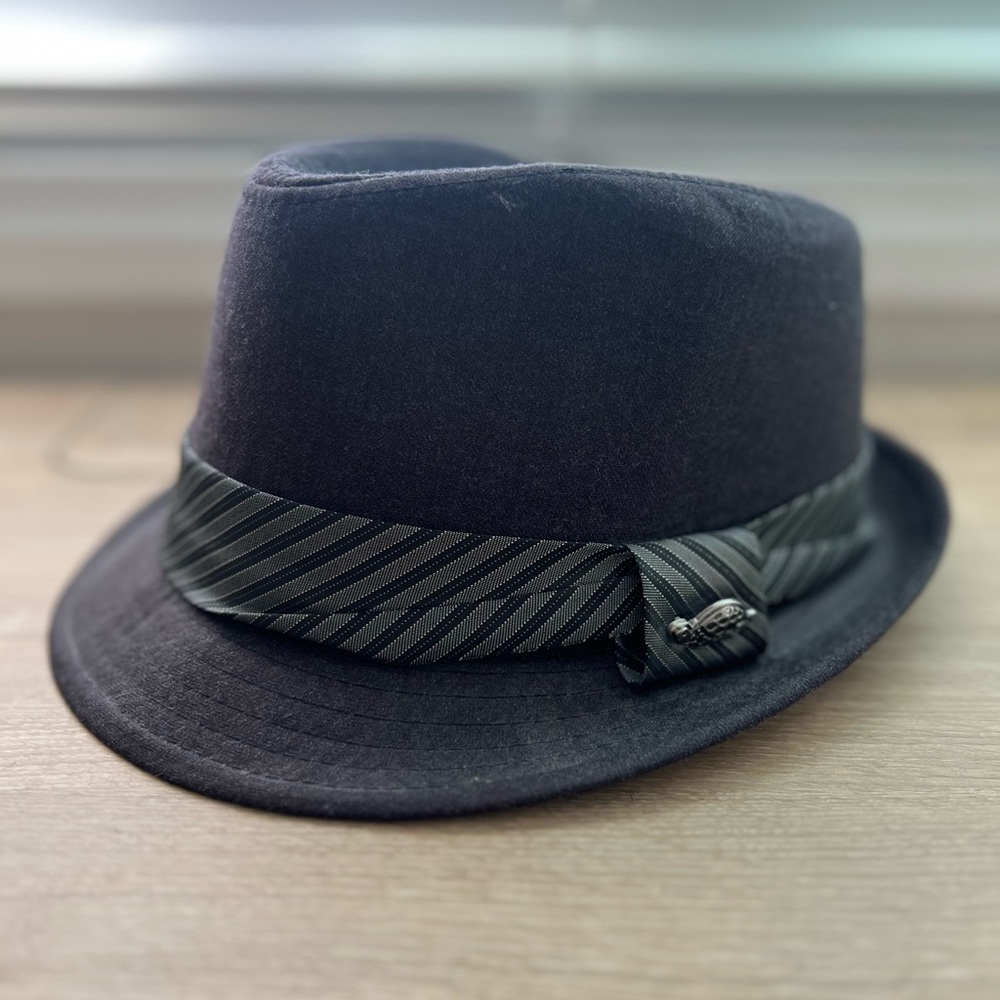 Pamoa Black Fedora Hat with Turtle Logo